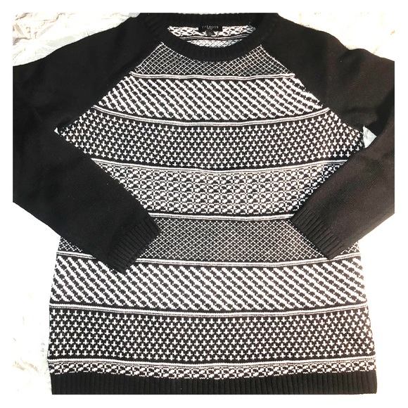 Talbots black and white patterned sweater - Picture 1 of 8